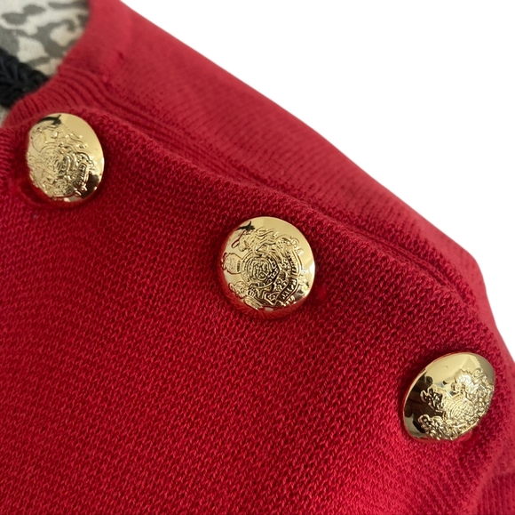 Lauren Ralph Lauren Red knit cotton blend midi sweater dress formal event 2X - Picture 9 of 15